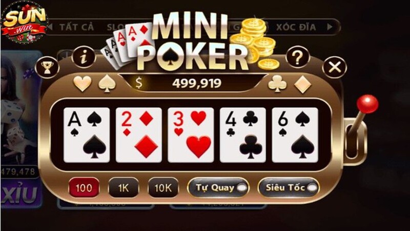 Luật chơi không thể dễ hơn của mini poker tại Sunwin